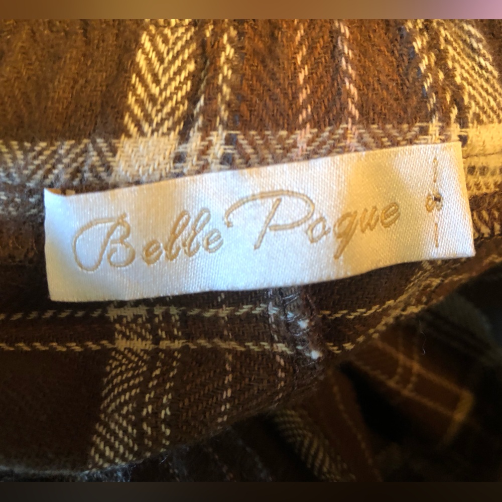 Belle poque Brown Retro Style Plaid skirt - Picture 7 of 8